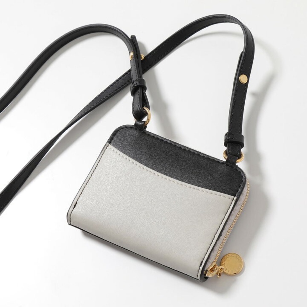 Stella McCartney Black and Cream Mini Crossbody Bag - Picture 8 of 16